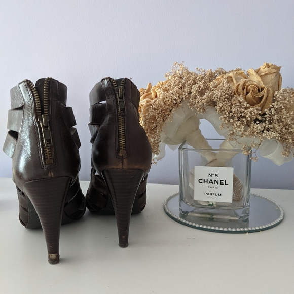 Authentic brown leather grungy sandals - Picture 5 of 5